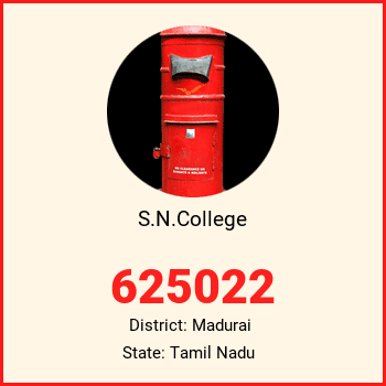 S.N.College pin code, district Madurai in Tamil Nadu