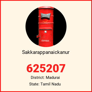 Sakkarappanaickanur pin code, district Madurai in Tamil Nadu