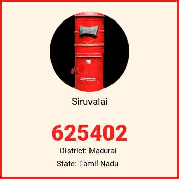 Siruvalai pin code, district Madurai in Tamil Nadu