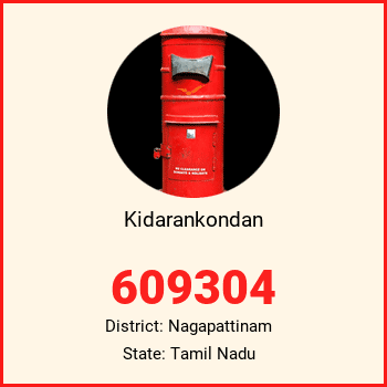 Kidarankondan pin code, district Nagapattinam in Tamil Nadu
