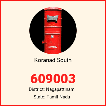 Koranad South pin code, district Nagapattinam in Tamil Nadu