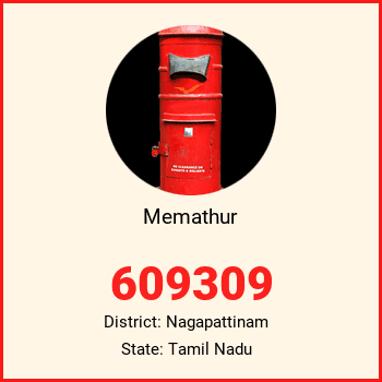 Memathur pin code, district Nagapattinam in Tamil Nadu