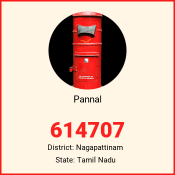 Pannal pin code, district Nagapattinam in Tamil Nadu