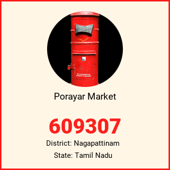 Porayar Market pin code, district Nagapattinam in Tamil Nadu