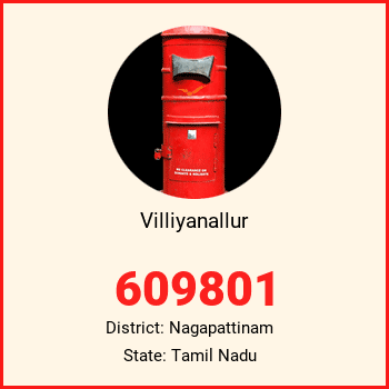 Villiyanallur pin code, district Nagapattinam in Tamil Nadu
