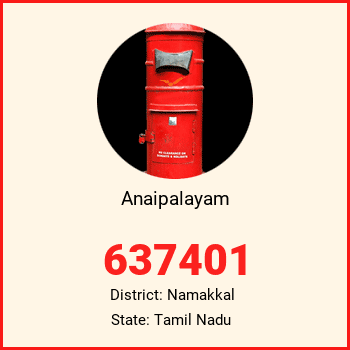 Anaipalayam pin code, district Namakkal in Tamil Nadu