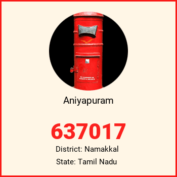 Aniyapuram pin code, district Namakkal in Tamil Nadu