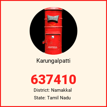 Karungalpatti pin code, district Namakkal in Tamil Nadu