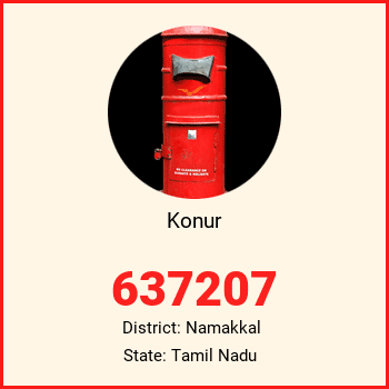Konur pin code, district Namakkal in Tamil Nadu