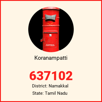 Koranampatti pin code, district Namakkal in Tamil Nadu