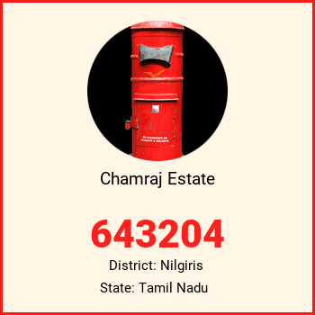 Chamraj Estate pin code, district Nilgiris in Tamil Nadu
