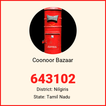 Coonoor Bazaar pin code, district Nilgiris in Tamil Nadu