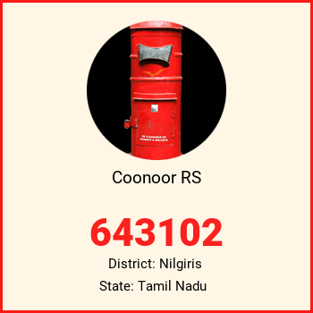 Coonoor RS pin code, district Nilgiris in Tamil Nadu
