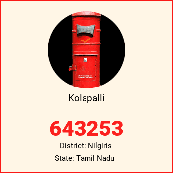 Kolapalli pin code, district Nilgiris in Tamil Nadu