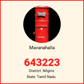 Mavanahalla pin code, district Nilgiris in Tamil Nadu