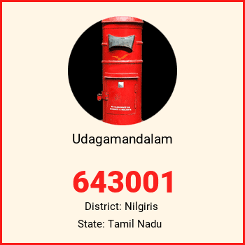 Udagamandalam pin code, district Nilgiris in Tamil Nadu