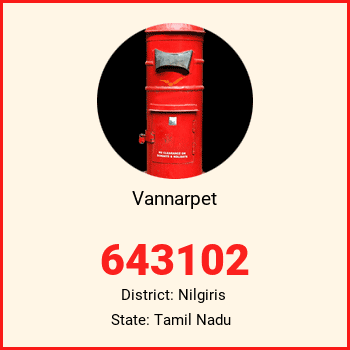 Vannarpet pin code, district Nilgiris in Tamil Nadu