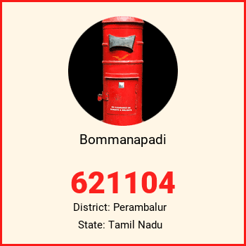 Bommanapadi pin code, district Perambalur in Tamil Nadu