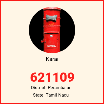 Karai pin code, district Perambalur in Tamil Nadu