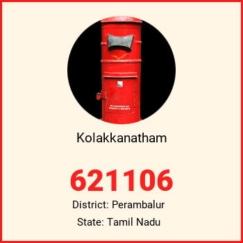 Kolakkanatham pin code, district Perambalur in Tamil Nadu