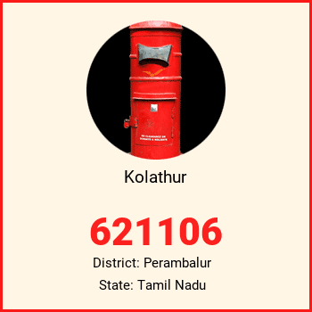 Kolathur pin code, district Perambalur in Tamil Nadu