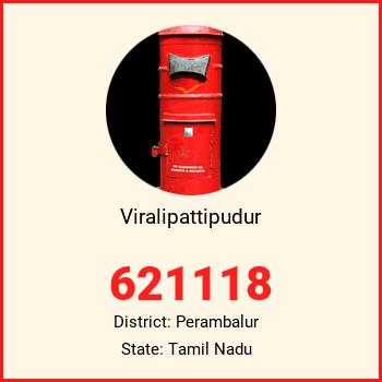 Viralipattipudur pin code, district Perambalur in Tamil Nadu