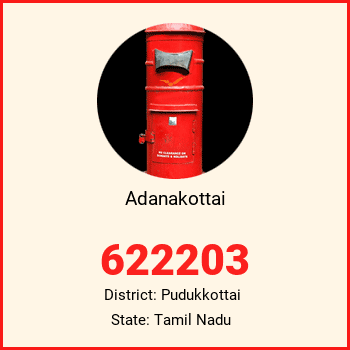 Adanakottai pin code, district Pudukkottai in Tamil Nadu