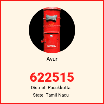 Avur pin code, district Pudukkottai in Tamil Nadu