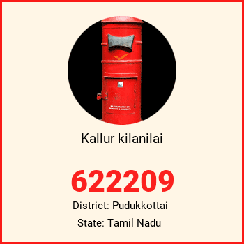 Kallur kilanilai pin code, district Pudukkottai in Tamil Nadu