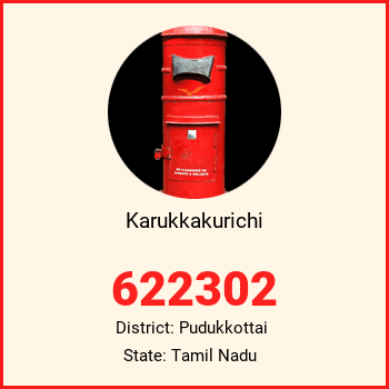 Karukkakurichi pin code, district Pudukkottai in Tamil Nadu