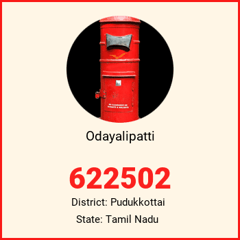 Odayalipatti pin code, district Pudukkottai in Tamil Nadu