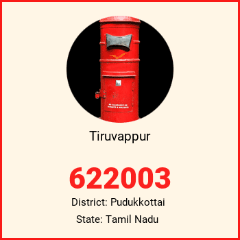 Tiruvappur pin code, district Pudukkottai in Tamil Nadu