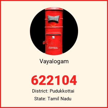Vayalogam pin code, district Pudukkottai in Tamil Nadu