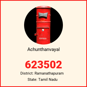 Achunthanvayal pin code, district Ramanathapuram in Tamil Nadu