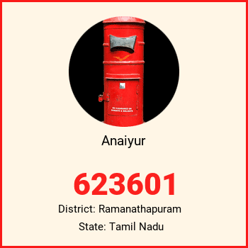 Anaiyur pin code, district Ramanathapuram in Tamil Nadu