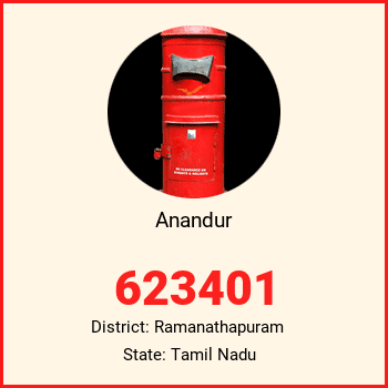 Anandur pin code, district Ramanathapuram in Tamil Nadu