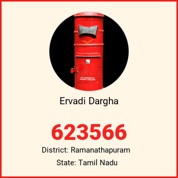 Ervadi Dargha pin code, district Ramanathapuram in Tamil Nadu