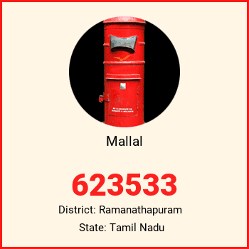 Mallal pin code, district Ramanathapuram in Tamil Nadu