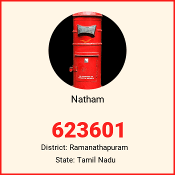 Natham pin code, district Ramanathapuram in Tamil Nadu