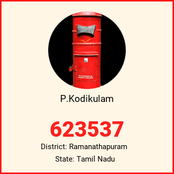P.Kodikulam pin code, district Ramanathapuram in Tamil Nadu