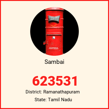 Sambai pin code, district Ramanathapuram in Tamil Nadu