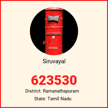 Siruvayal pin code, district Ramanathapuram in Tamil Nadu