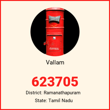 Vallam pin code, district Ramanathapuram in Tamil Nadu