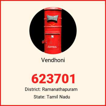 Vendhoni pin code, district Ramanathapuram in Tamil Nadu
