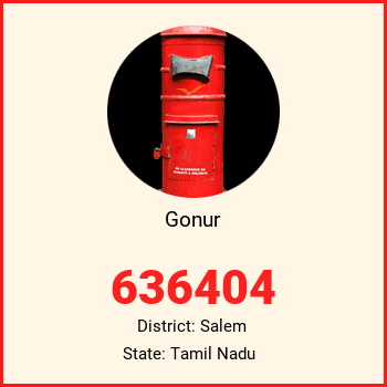 Gonur pin code, district Salem in Tamil Nadu