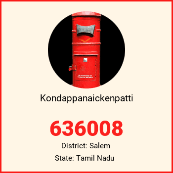 Kondappanaickenpatti pin code, district Salem in Tamil Nadu