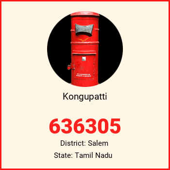 Kongupatti pin code, district Salem in Tamil Nadu
