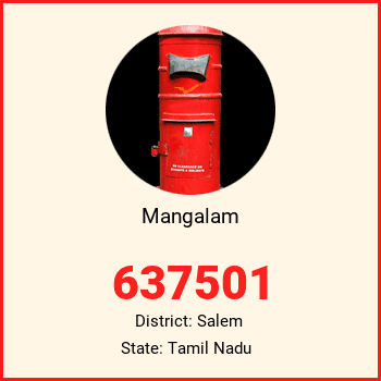 Mangalam pin code, district Salem in Tamil Nadu