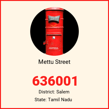 Mettu Street pin code, district Salem in Tamil Nadu