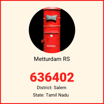Metturdam RS pin code, district Salem in Tamil Nadu